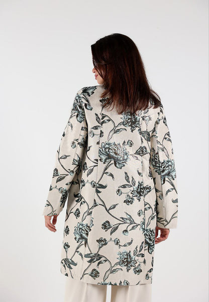 Long Sleeve Floral Long Jacket