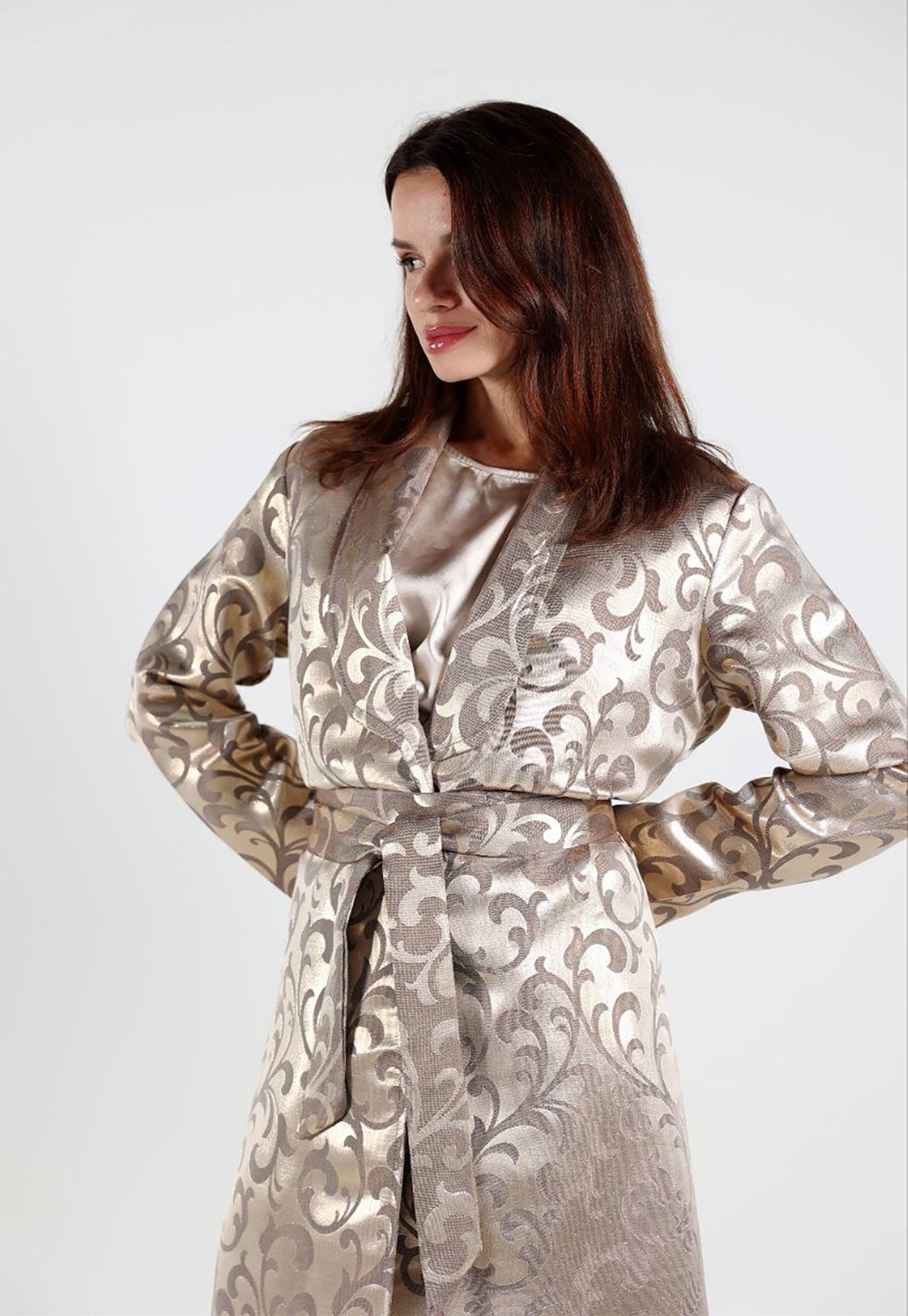 Jacquard Floral Long jacket