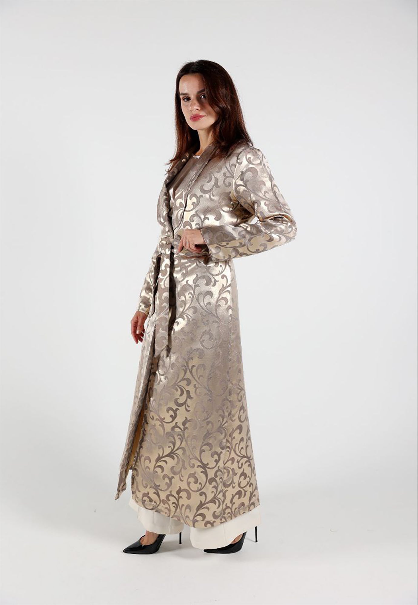 Jacquard Floral Long jacket