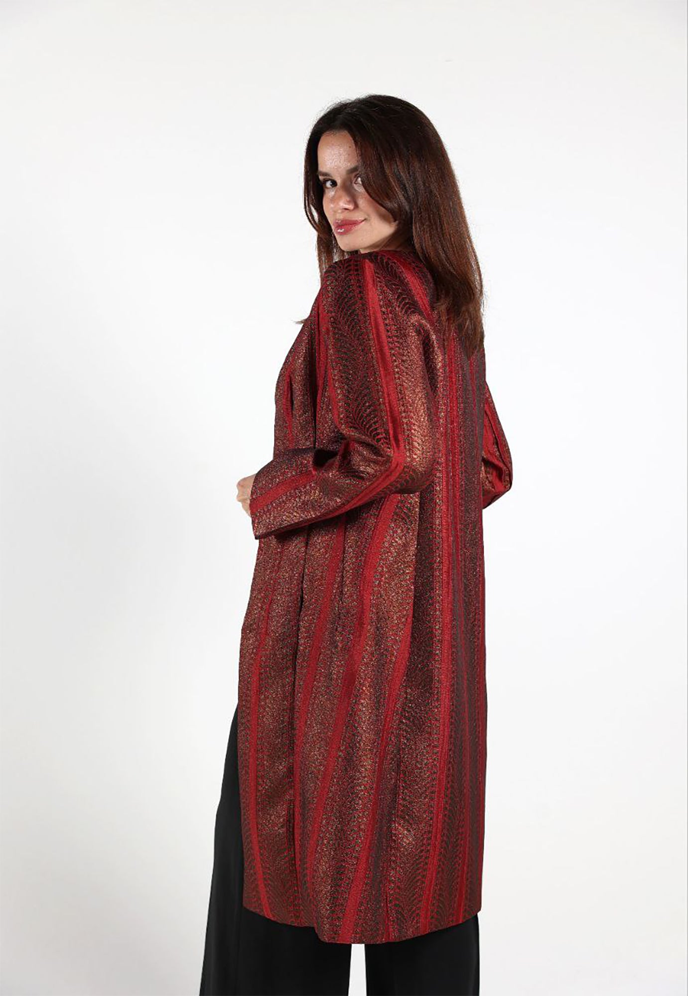 Burgundy Jacquard Long Sleeve jacket